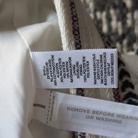 Loft Petite knitted faux wrap skirt, white and multi stripe size 0P - Picture 4 of 4